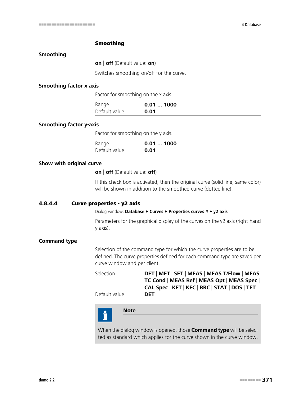 4 curve properties - y2 axis, Y2 axis | Metrohm tiamo 2.2 Manual User Manual | Page 385 / 1574