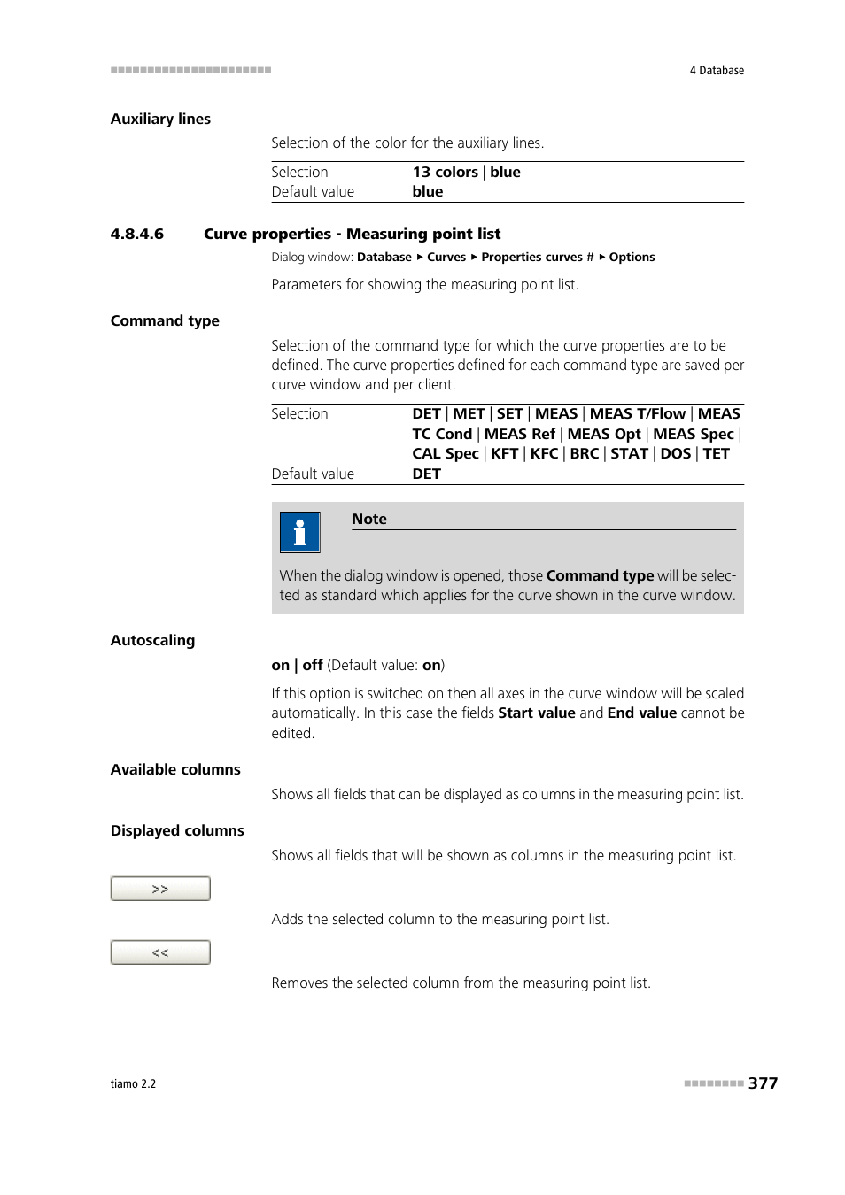 6 curve properties - measuring point list, Measuring point list | Metrohm tiamo 2.2 Manual User Manual | Page 391 / 1574