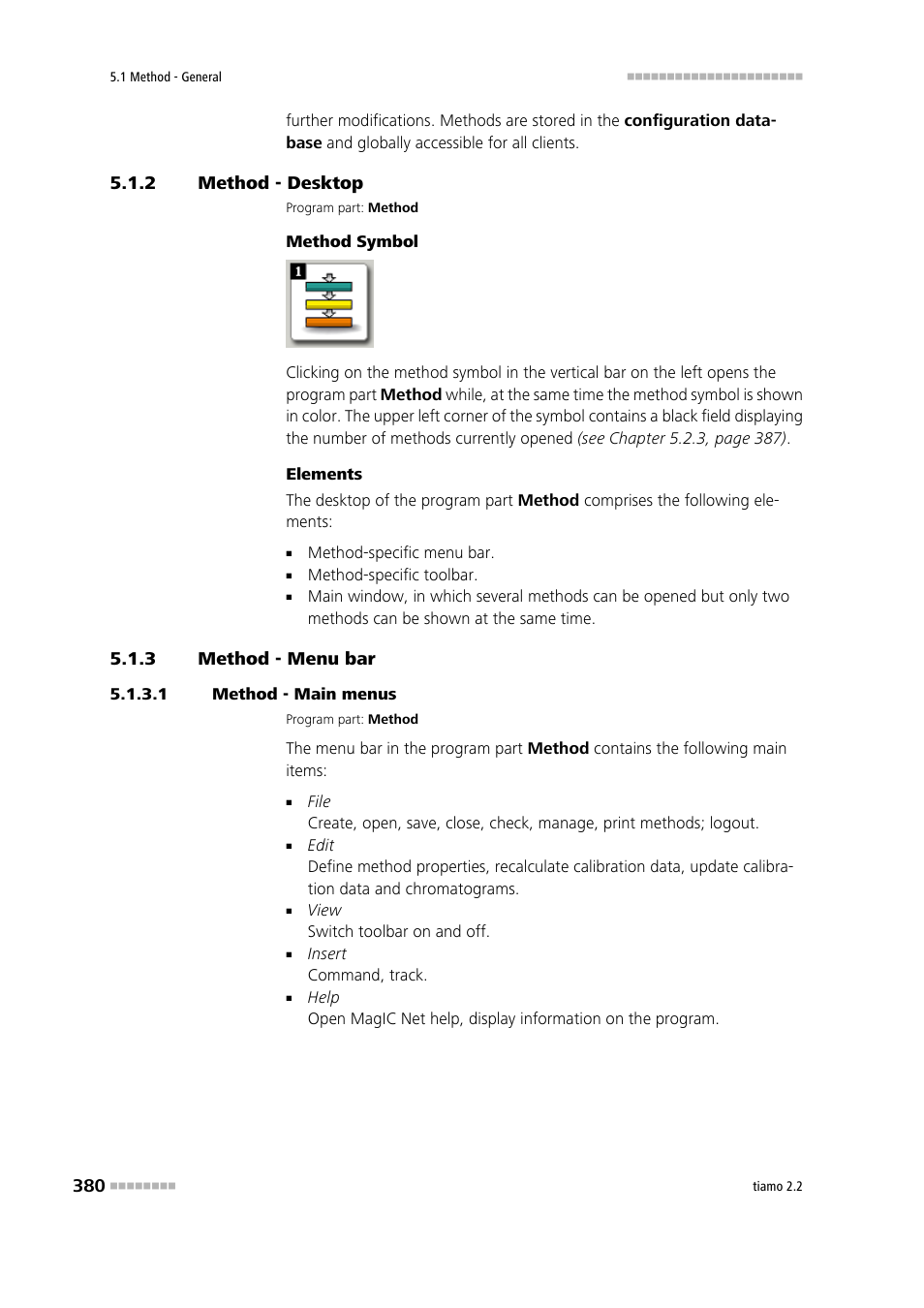 2 method - desktop, 3 method - menu bar, 1 method - main menus | Method - menu bar | Metrohm tiamo 2.2 Manual User Manual | Page 394 / 1574