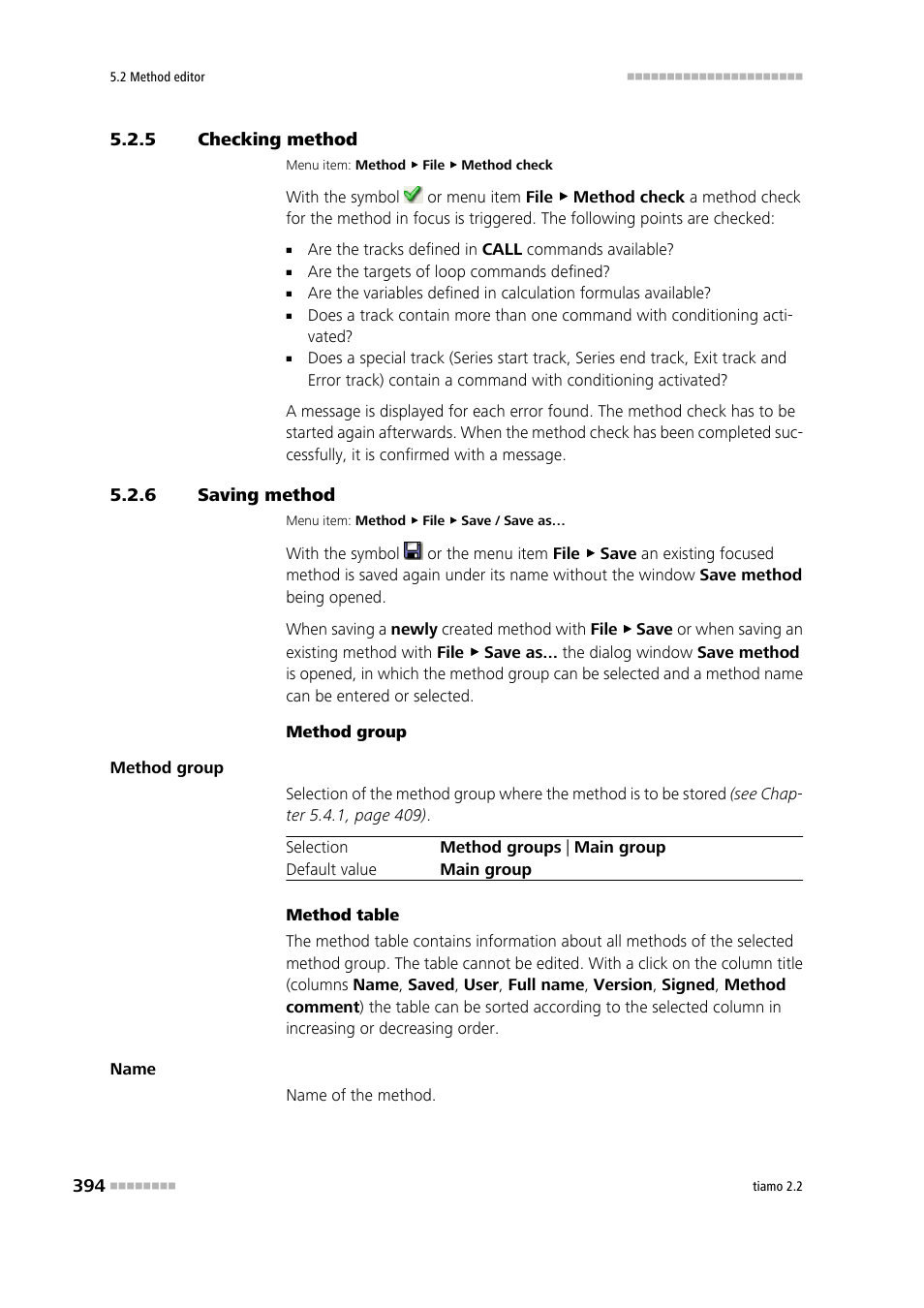 5 checking method, 6 saving method, Checking method | Saving method | Metrohm tiamo 2.2 Manual User Manual | Page 408 / 1574