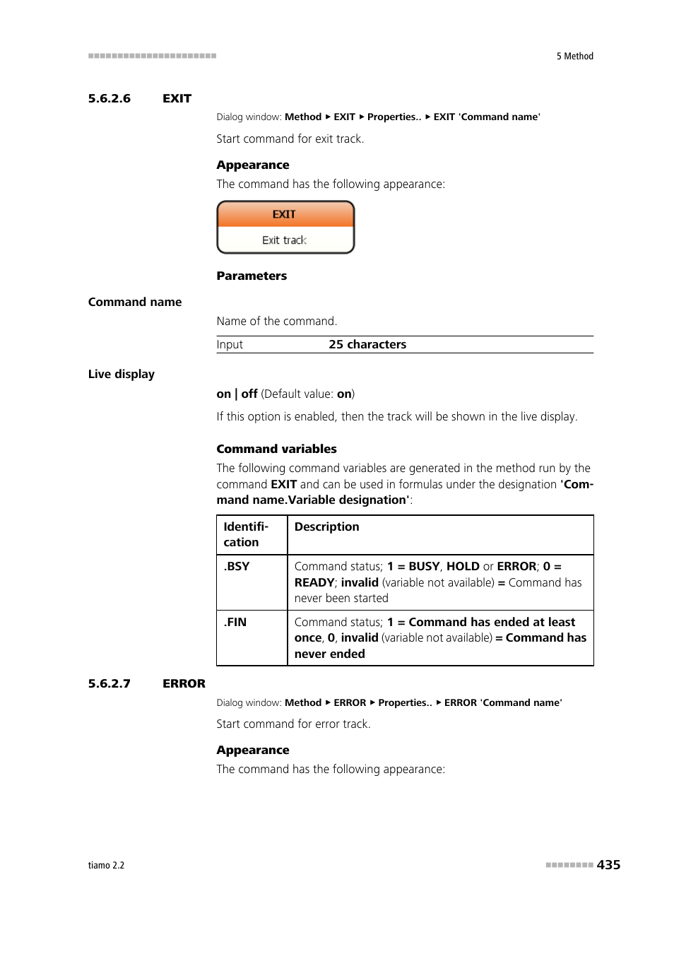 6 exit, 7 error, Error | Exit | Metrohm tiamo 2.2 Manual User Manual | Page 449 / 1574