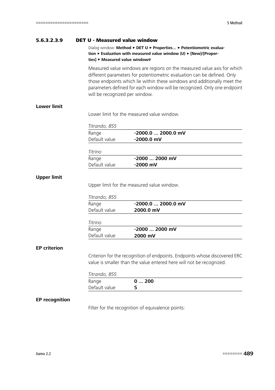 9 det u - measured value window | Metrohm tiamo 2.2 Manual User Manual | Page 503 / 1574