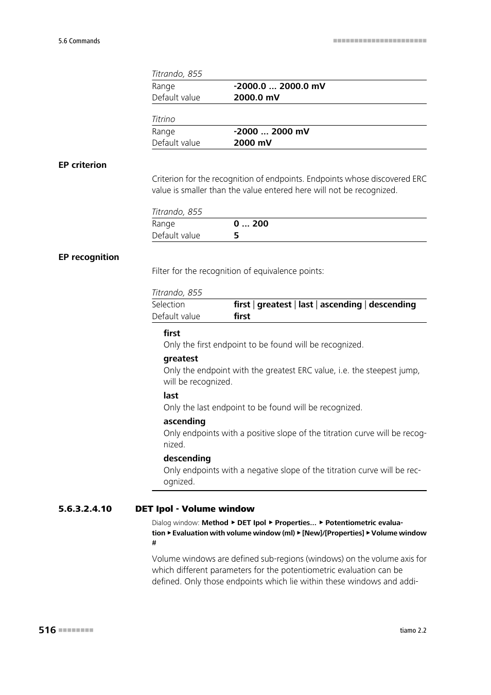 10 det ipol - volume window | Metrohm tiamo 2.2 Manual User Manual | Page 530 / 1574