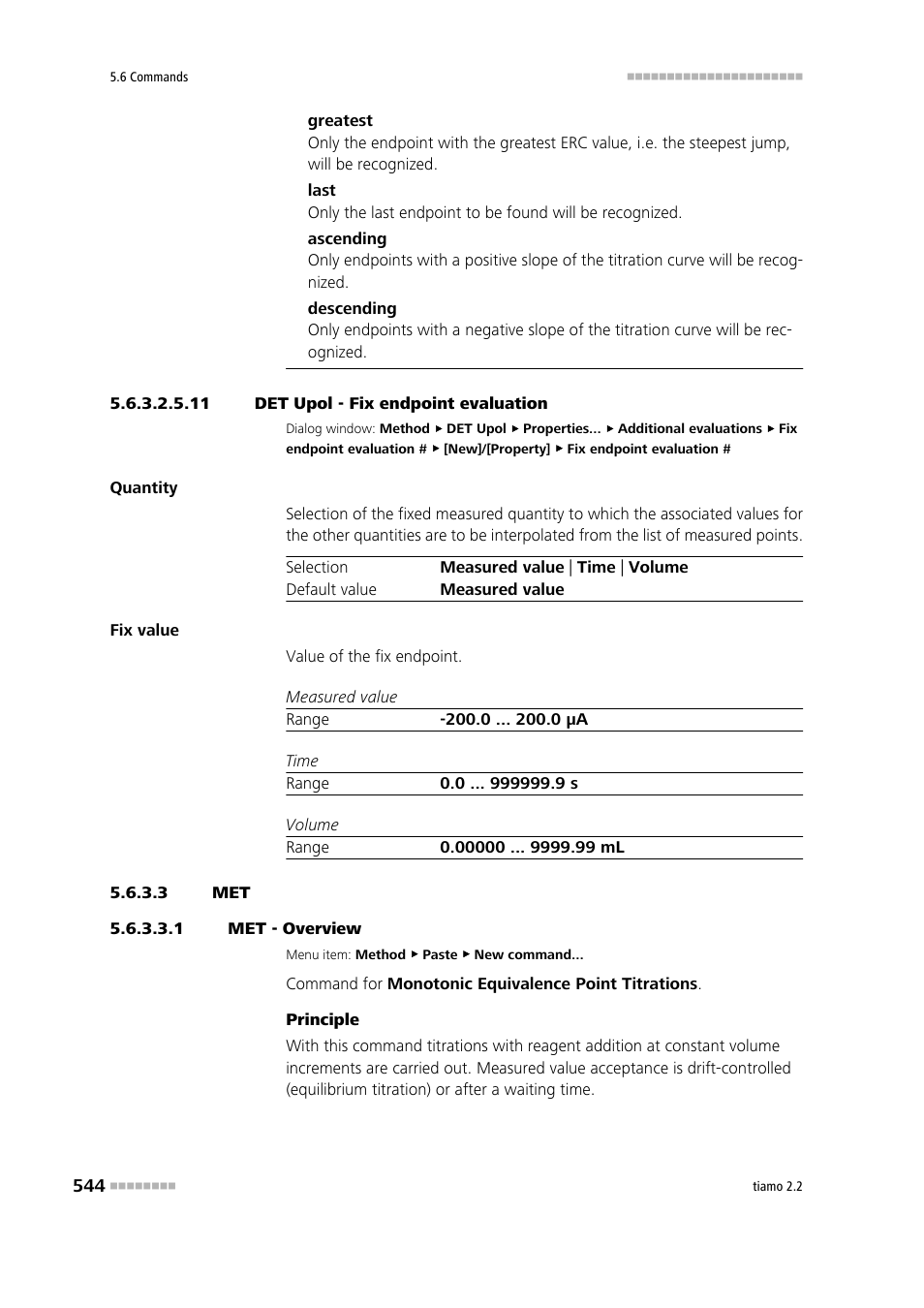 11 det upol - fix endpoint evaluation, 3 met, 1 met - overview | Metrohm tiamo 2.2 Manual User Manual | Page 558 / 1574