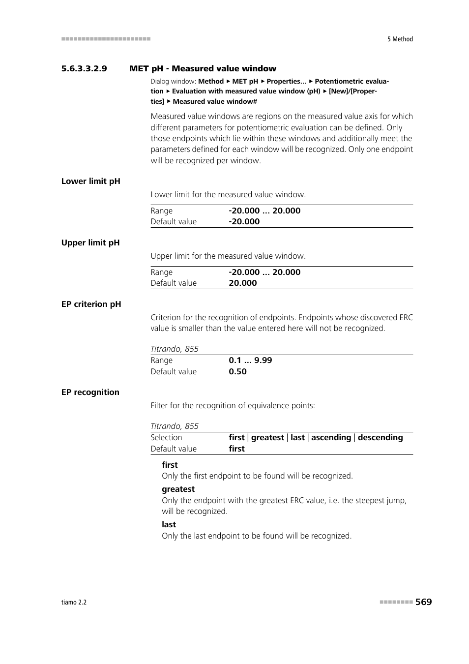 9 met ph - measured value window | Metrohm tiamo 2.2 Manual User Manual | Page 583 / 1574