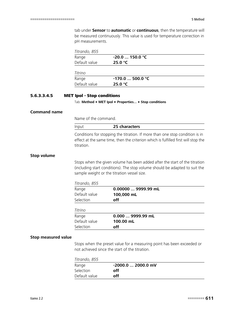 5 met ipol - stop conditions, Stop conditions | Metrohm tiamo 2.2 Manual User Manual | Page 625 / 1574
