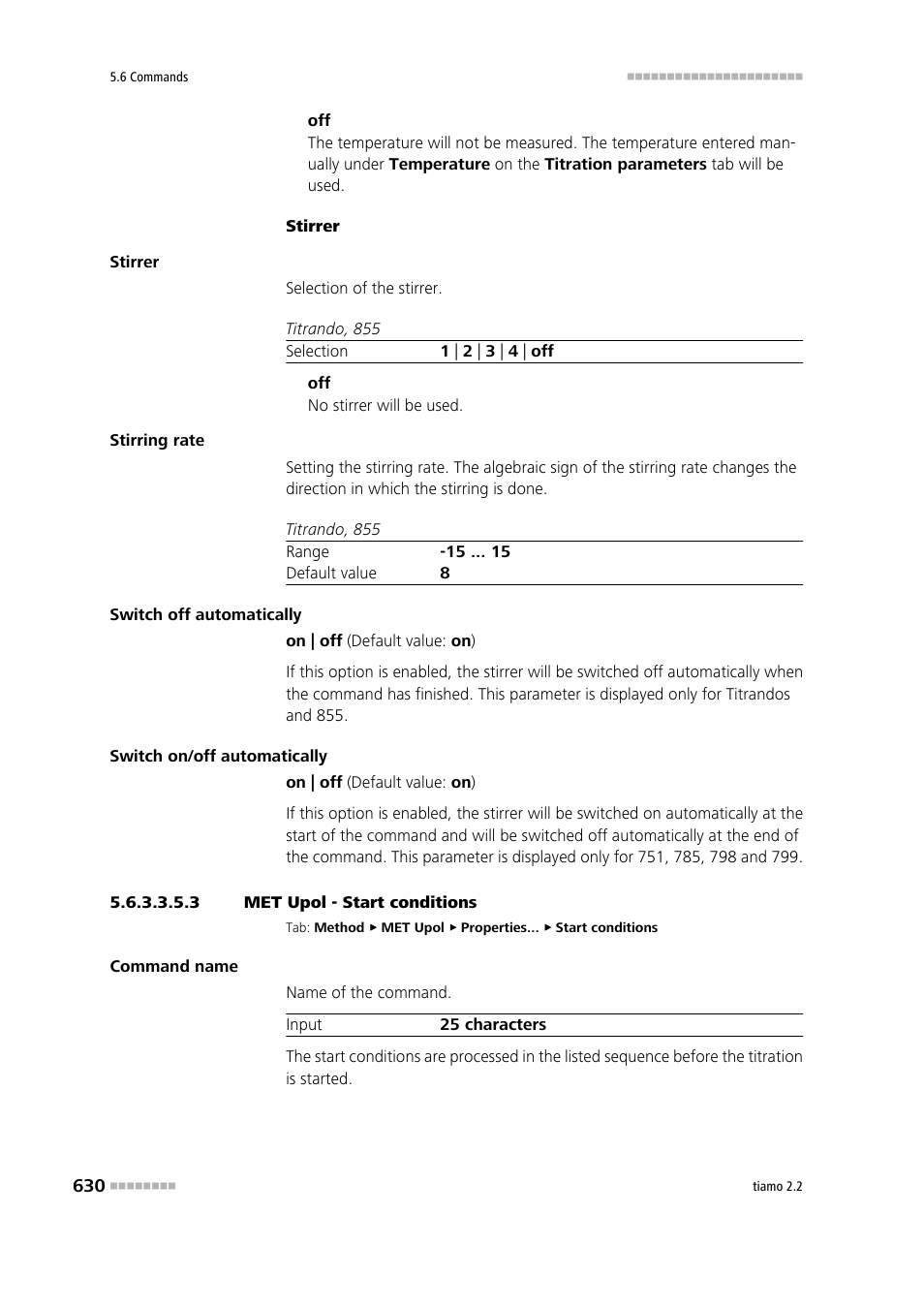 3 met upol - start conditions, Start conditions | Metrohm tiamo 2.2 Manual User Manual | Page 644 / 1574