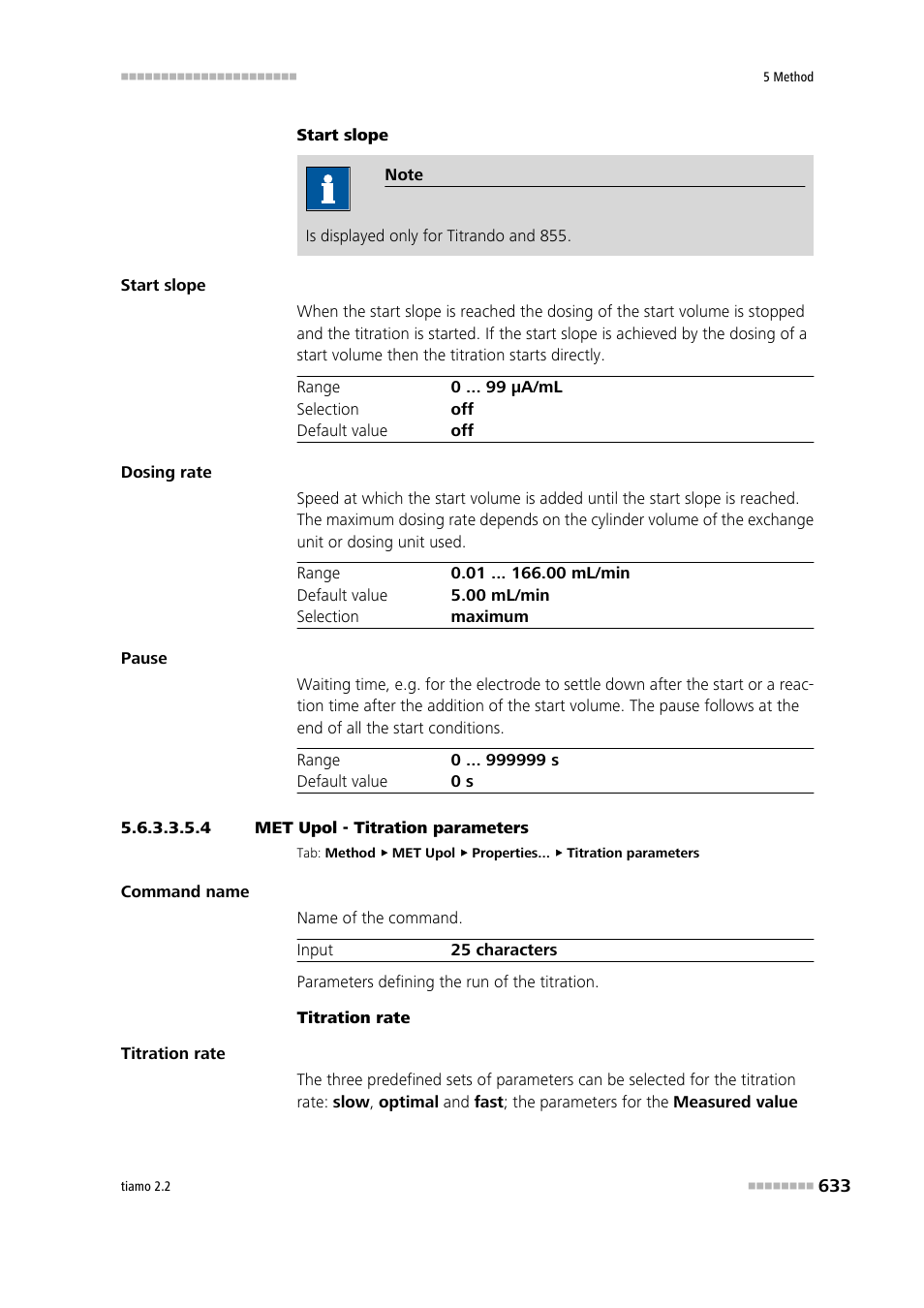 4 met upol - titration parameters, Titration parameters | Metrohm tiamo 2.2 Manual User Manual | Page 647 / 1574