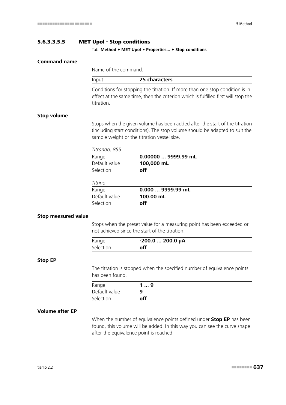 5 met upol - stop conditions, Stop conditions | Metrohm tiamo 2.2 Manual User Manual | Page 651 / 1574