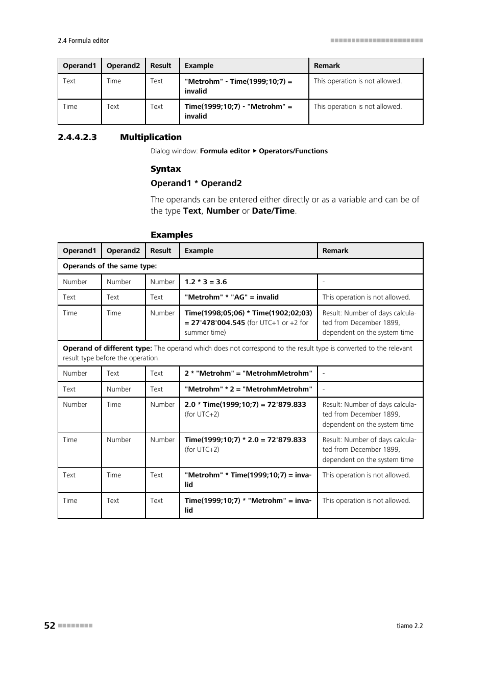 3 multiplication, Multiplication | Metrohm tiamo 2.2 Manual User Manual | Page 66 / 1574