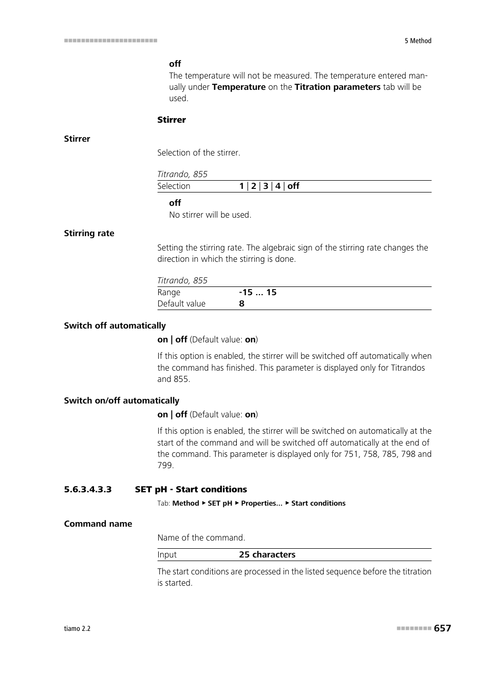 3 set ph - start conditions, Start conditions | Metrohm tiamo 2.2 Manual User Manual | Page 671 / 1574