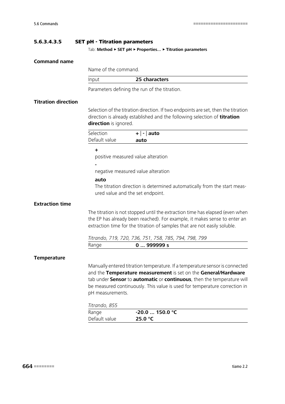 5 set ph - titration parameters, Titration parameters | Metrohm tiamo 2.2 Manual User Manual | Page 678 / 1574