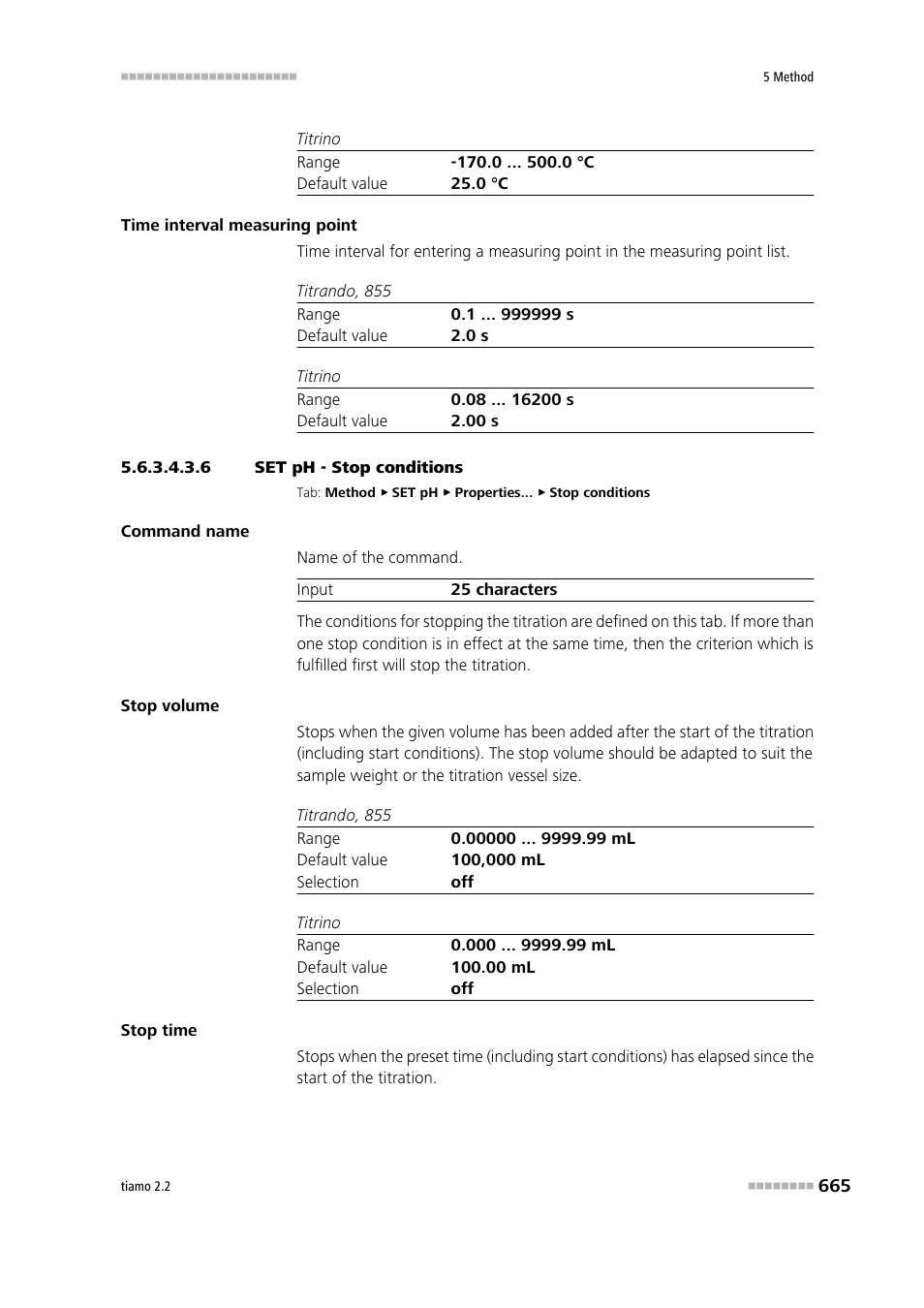 6 set ph - stop conditions, Stop conditions | Metrohm tiamo 2.2 Manual User Manual | Page 679 / 1574