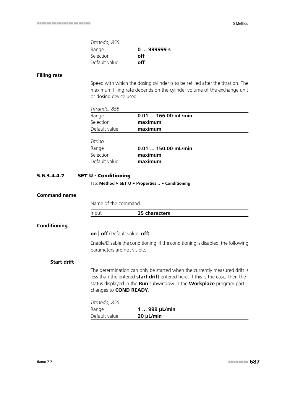 7 set u - conditioning, Conditioning | Metrohm tiamo 2.2 Manual User Manual | Page 701 / 1574