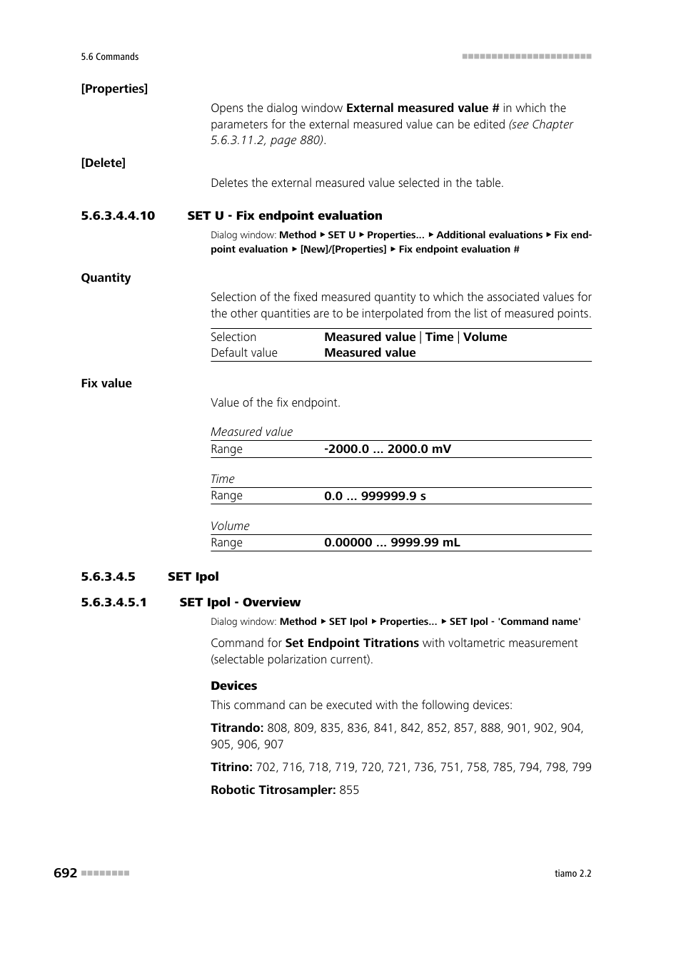 10 set u - fix endpoint evaluation, 5 set ipol, 1 set ipol - overview | Set ipol | Metrohm tiamo 2.2 Manual User Manual | Page 706 / 1574