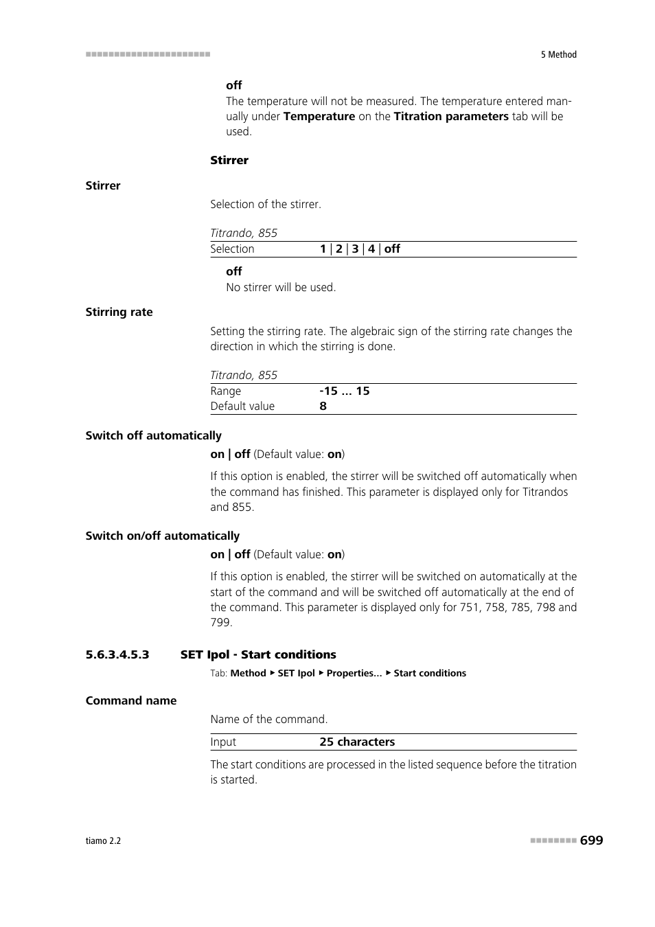 3 set ipol - start conditions, Start conditions | Metrohm tiamo 2.2 Manual User Manual | Page 713 / 1574