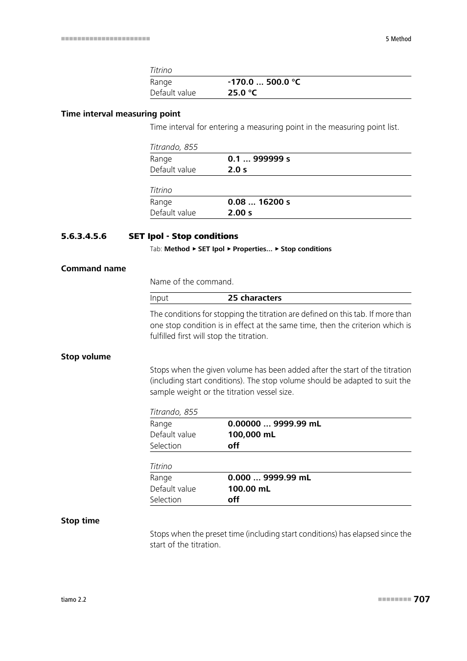 6 set ipol - stop conditions, Stop conditions | Metrohm tiamo 2.2 Manual User Manual | Page 721 / 1574