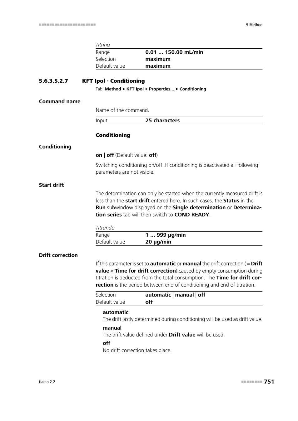 7 kft ipol - conditioning, Conditioning | Metrohm tiamo 2.2 Manual User Manual | Page 765 / 1574