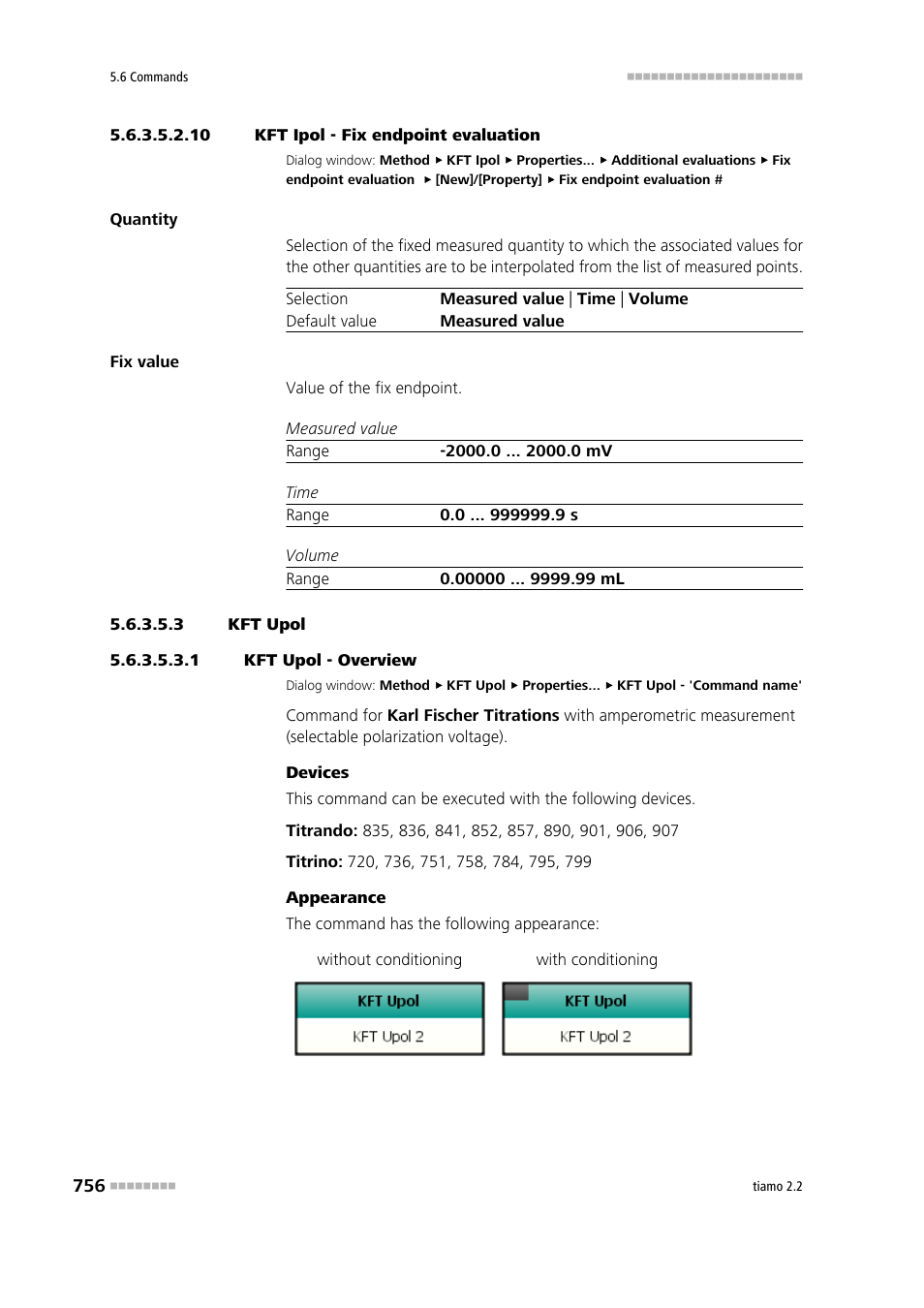 10 kft ipol - fix endpoint evaluation, 3 kft upol, 1 kft upol - overview | Kft upol | Metrohm tiamo 2.2 Manual User Manual | Page 770 / 1574