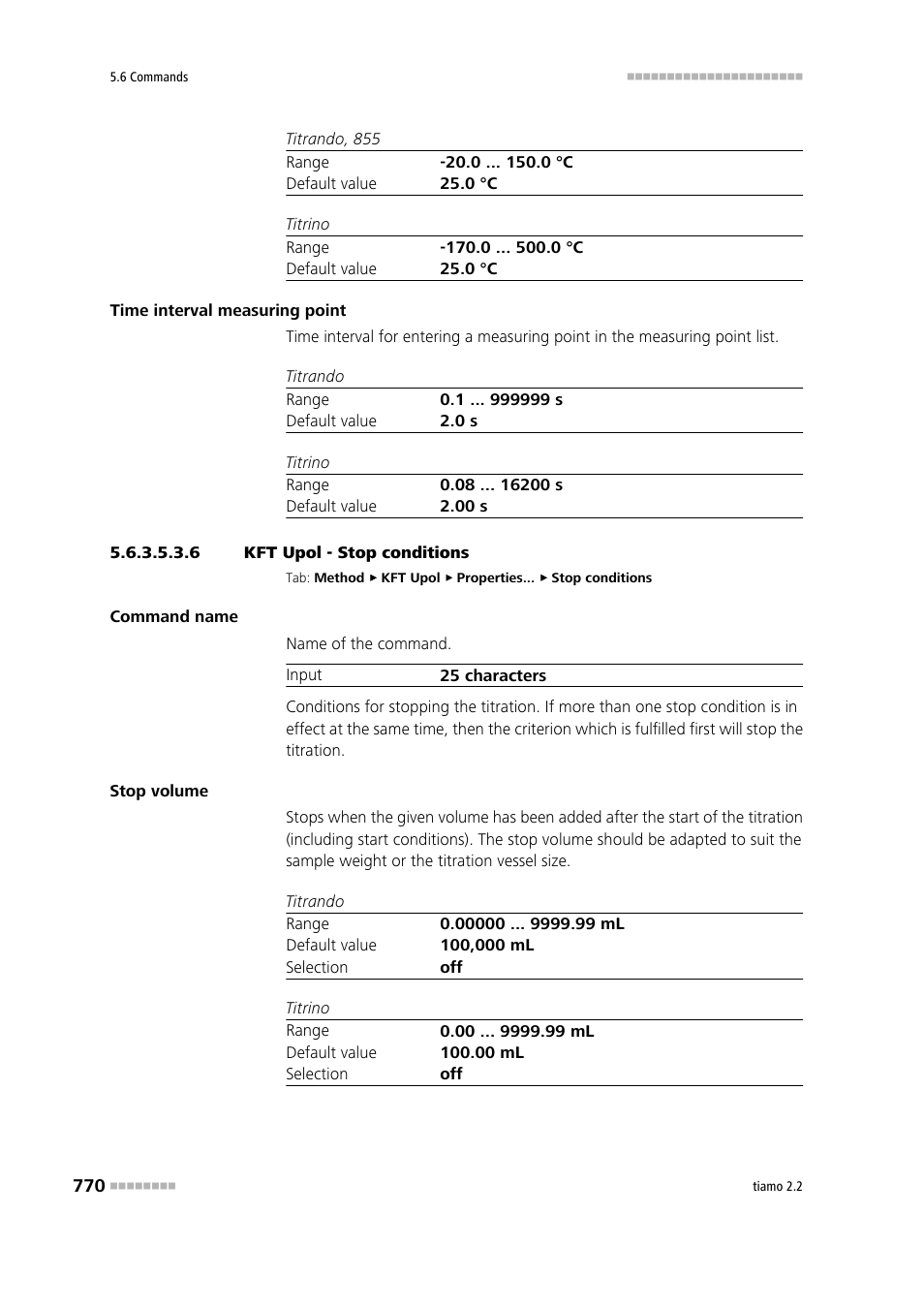 6 kft upol - stop conditions, Stop conditions | Metrohm tiamo 2.2 Manual User Manual | Page 784 / 1574