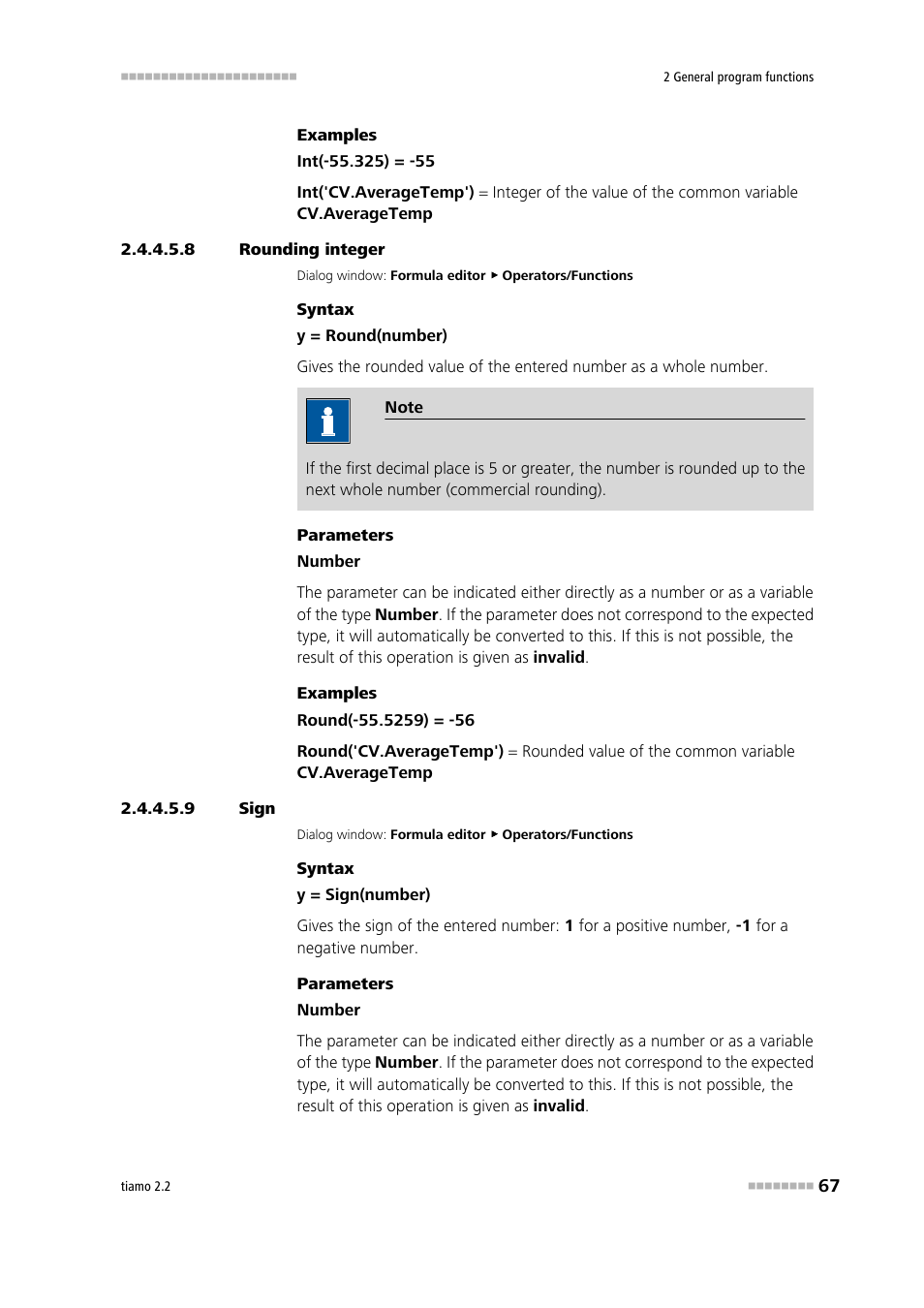 8 rounding integer, 9 sign, Round integer | Sign (sign) | Metrohm tiamo 2.2 Manual User Manual | Page 81 / 1574