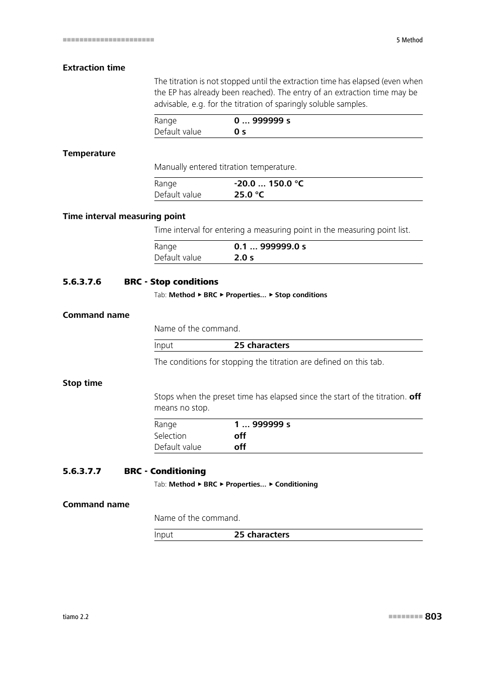 6 brc - stop conditions, 7 brc - conditioning, Stop conditions | Conditioning | Metrohm tiamo 2.2 Manual User Manual | Page 817 / 1574