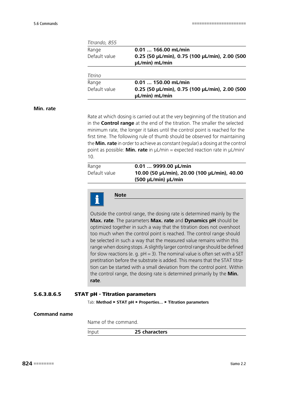 5 stat ph - titration parameters, Titration parameters | Metrohm tiamo 2.2 Manual User Manual | Page 838 / 1574