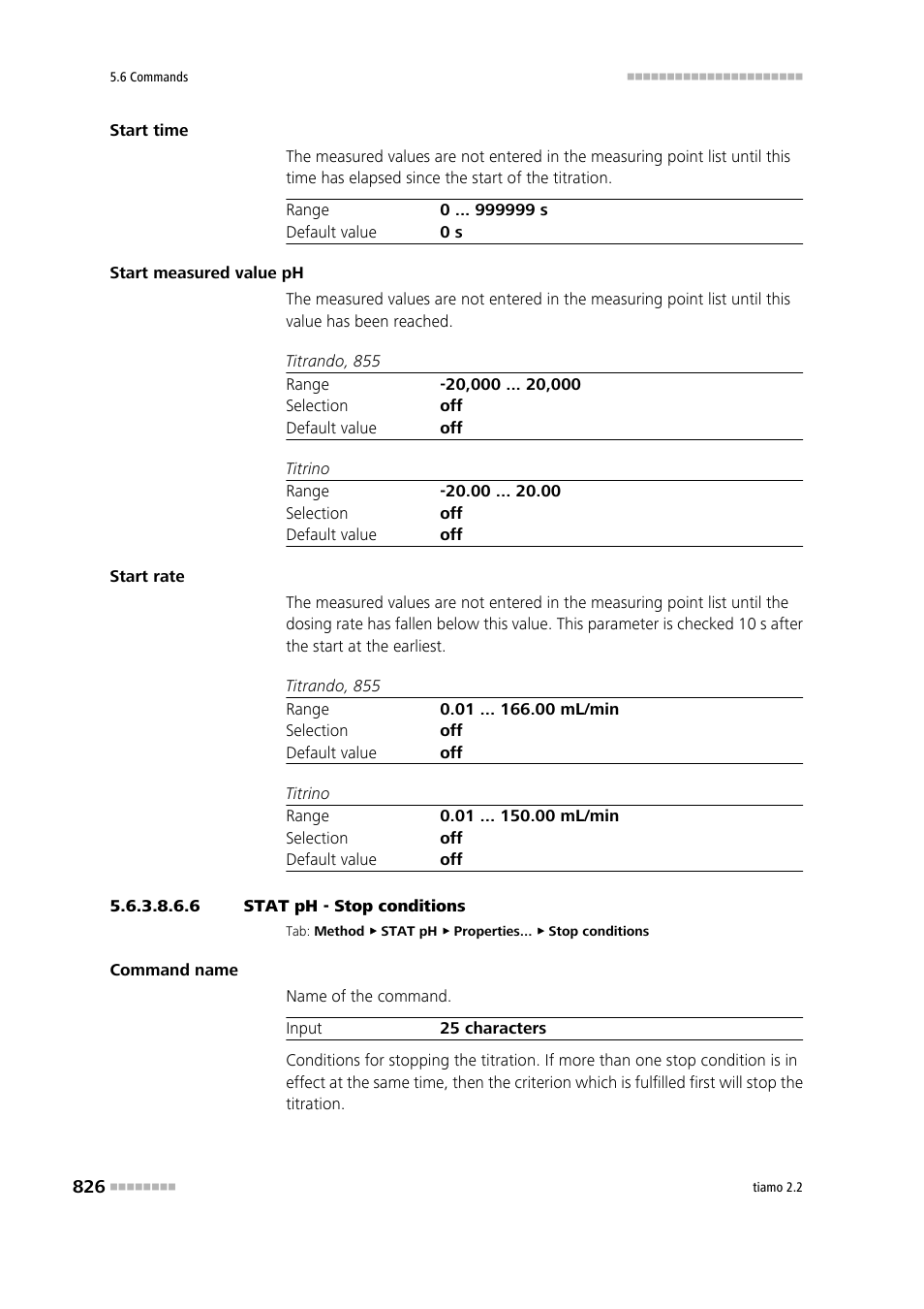 6 stat ph - stop conditions, Stop conditions | Metrohm tiamo 2.2 Manual User Manual | Page 840 / 1574