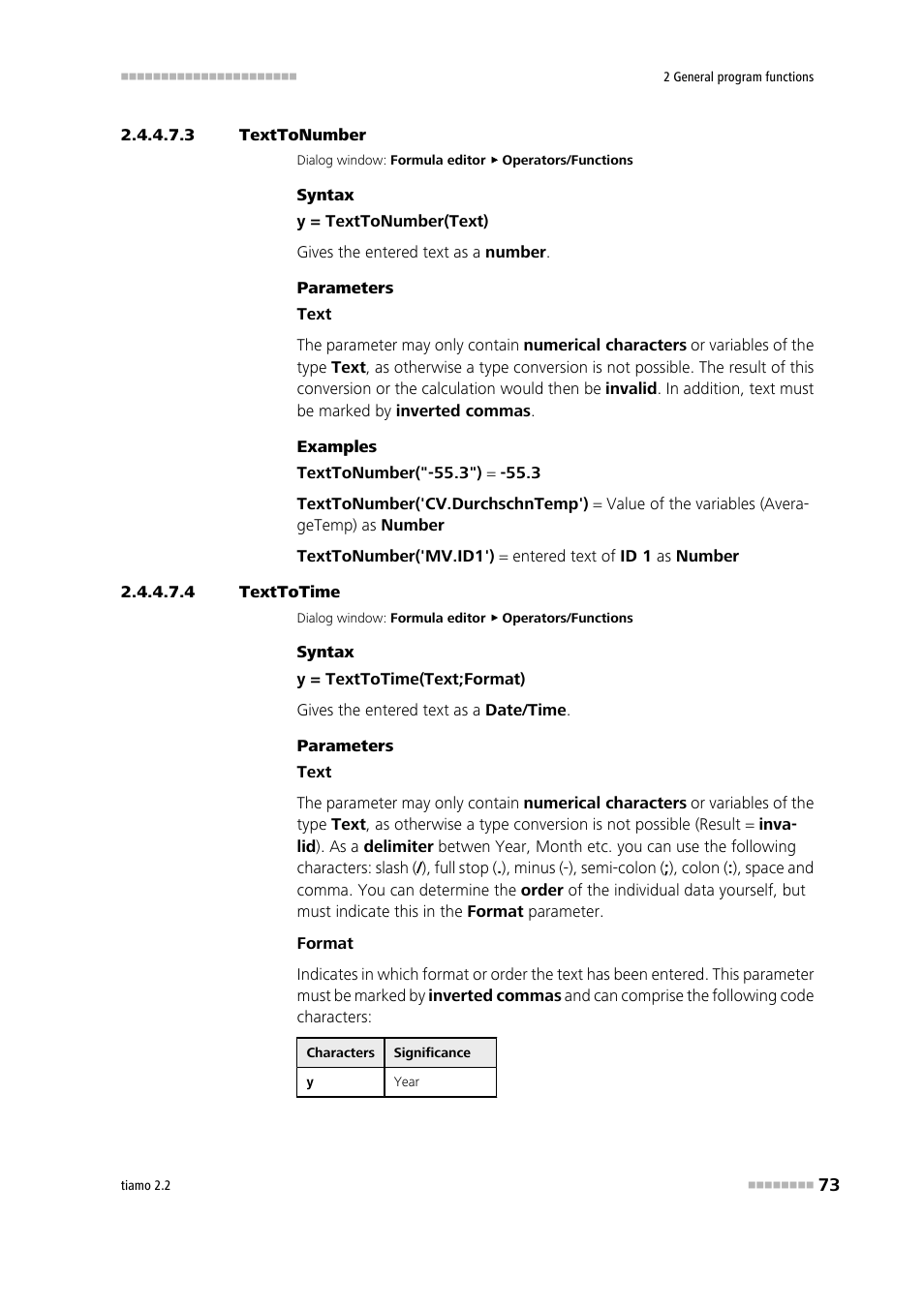 3 texttonumber, 4 texttotime, Texttonumber | Texttotime | Metrohm tiamo 2.2 Manual User Manual | Page 87 / 1574