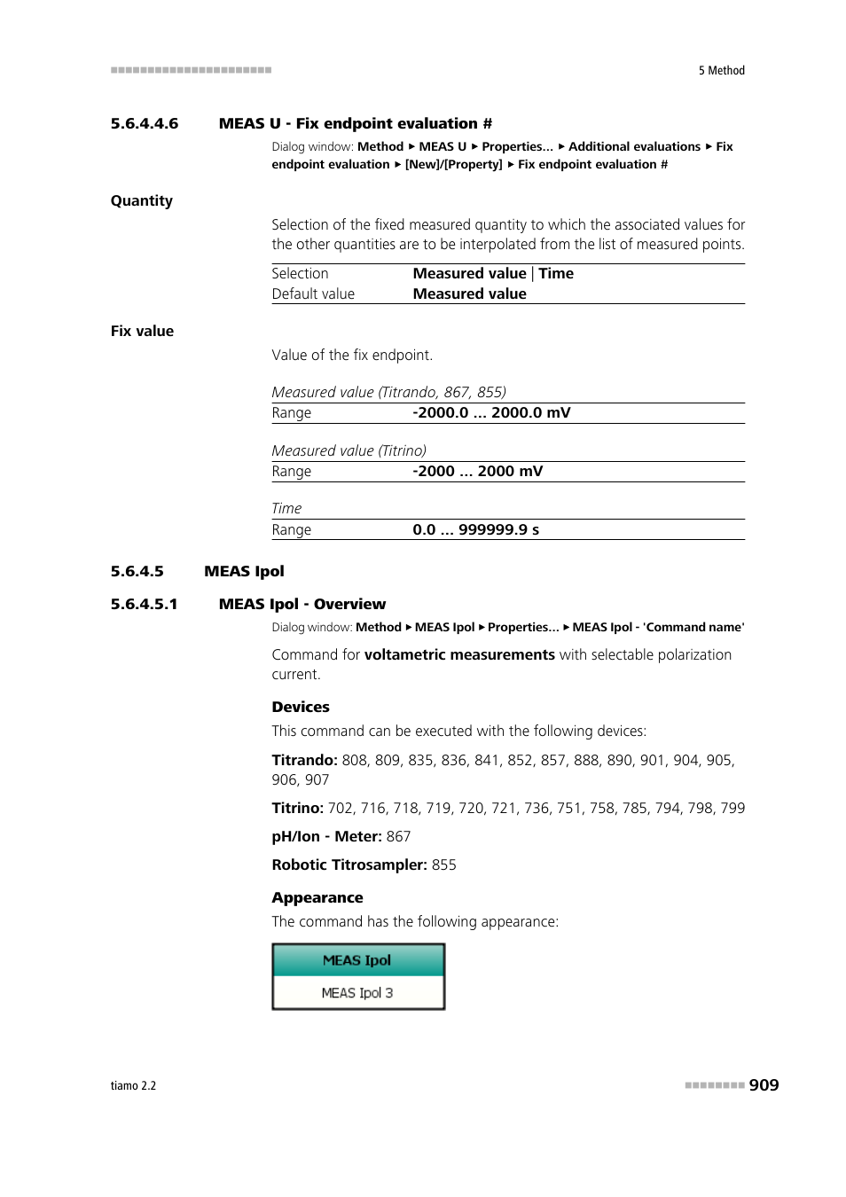 6 meas u - fix endpoint evaluation, 5 meas ipol, 1 meas ipol - overview | Meas ipol | Metrohm tiamo 2.2 Manual User Manual | Page 923 / 1574