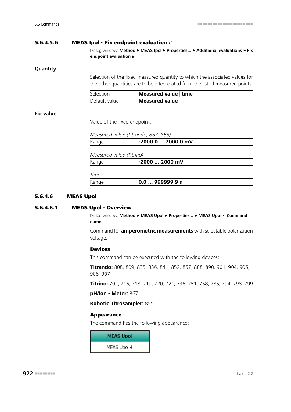 6 meas ipol - fix endpoint evaluation, 6 meas upol, 1 meas upol - overview | Meas upol | Metrohm tiamo 2.2 Manual User Manual | Page 936 / 1574