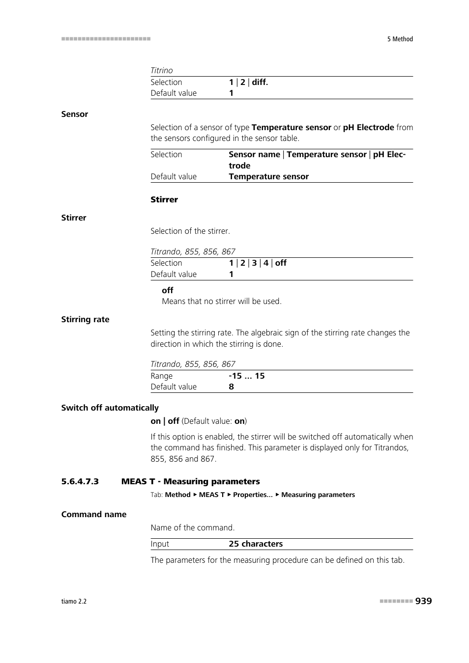 3 meas t - measuring parameters, Measuring parameters | Metrohm tiamo 2.2 Manual User Manual | Page 953 / 1574