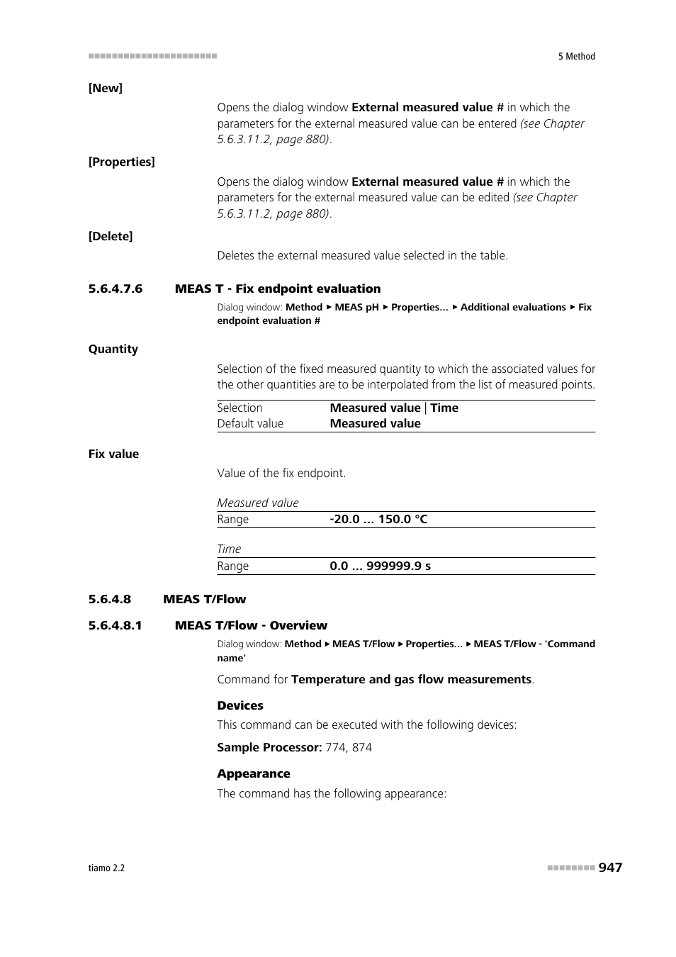 6 meas t - fix endpoint evaluation, 8 meas t/flow, 1 meas t/flow - overview | Meas t/flow | Metrohm tiamo 2.2 Manual User Manual | Page 961 / 1574