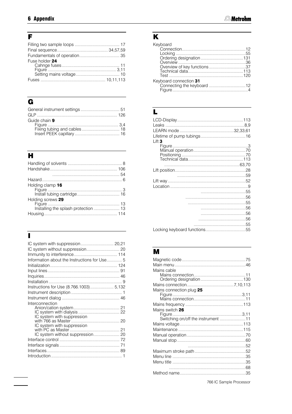 Metrohm 766 IC Sample Processor User Manual | Page 139 / 143