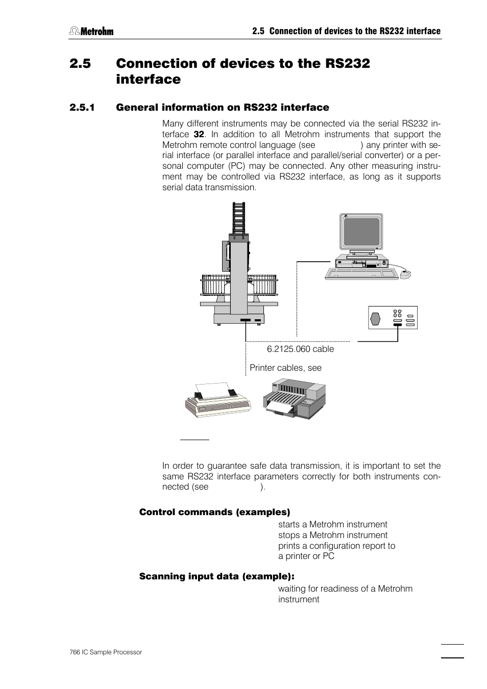 5 connection of devices to the rs232 interface | Metrohm 766 IC Sample Processor User Manual | Page 28 / 143