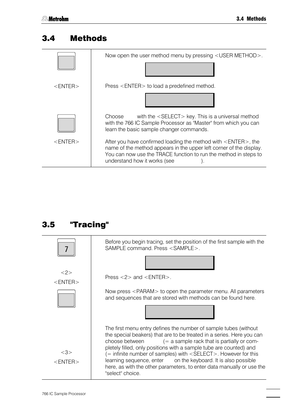 4 methods, 5 "tracing | Metrohm 766 IC Sample Processor User Manual | Page 36 / 143