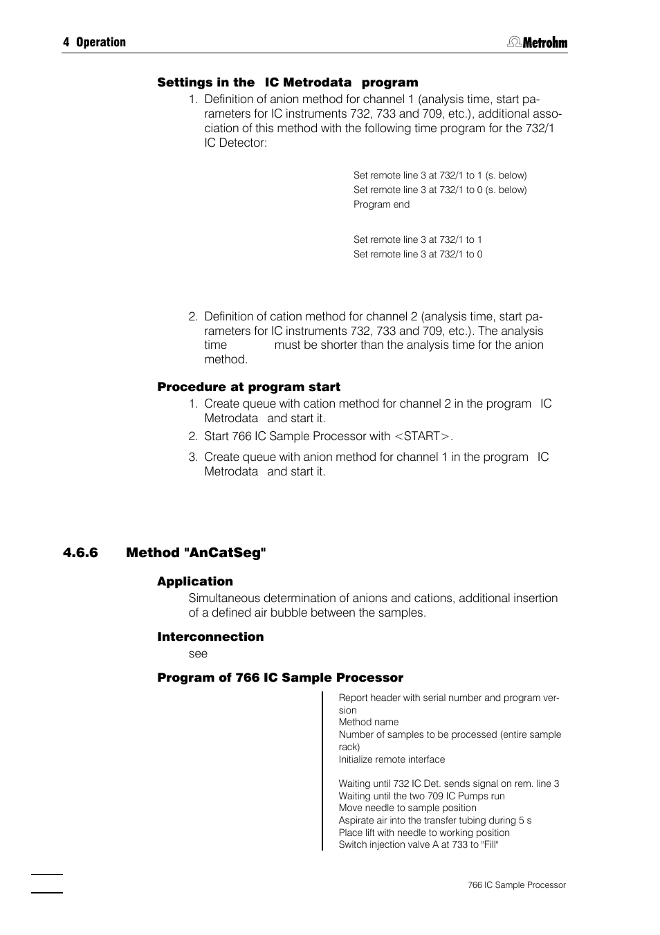 6 method "ancatseg | Metrohm 766 IC Sample Processor User Manual | Page 89 / 143