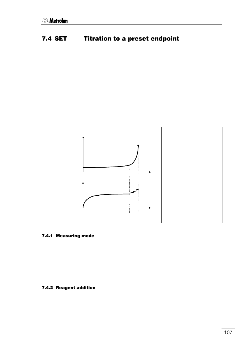 4 set titration to a preset endpoint | Metrohm 796 Titroprocessor User Manual | Page 113 / 312