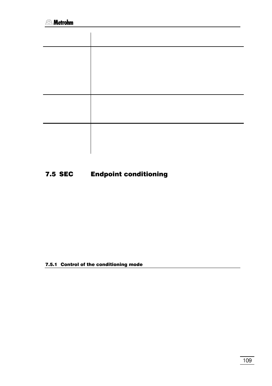 5 sec endpoint conditioning | Metrohm 796 Titroprocessor User Manual | Page 115 / 312