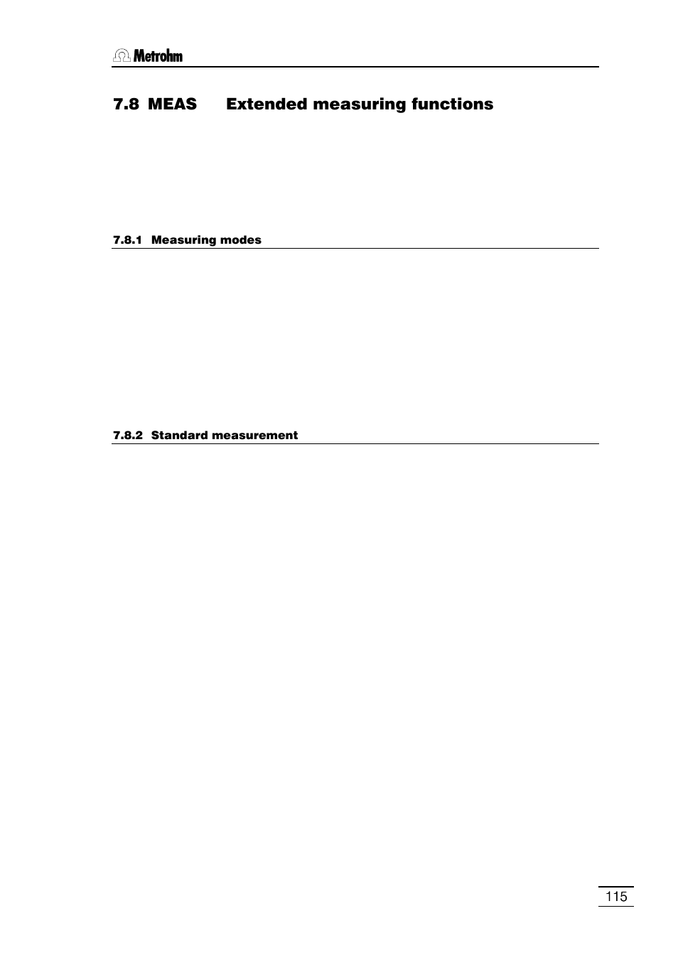 8 meas extended measuring functions | Metrohm 796 Titroprocessor User Manual | Page 121 / 312