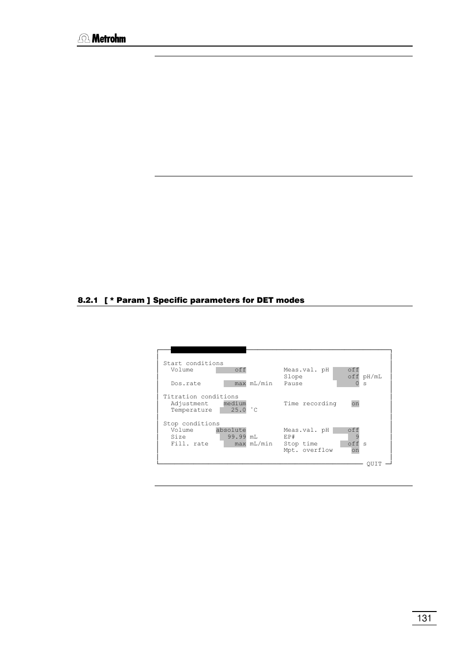 Metrohm 796 Titroprocessor User Manual | Page 137 / 312