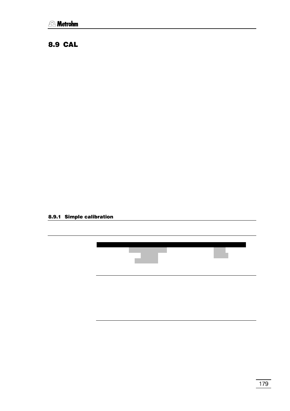 9 cal | Metrohm 796 Titroprocessor User Manual | Page 185 / 312