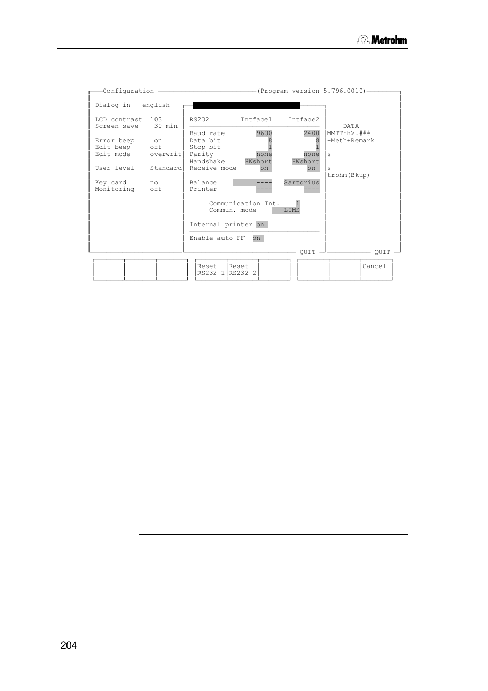 Metrohm 796 Titroprocessor User Manual | Page 210 / 312