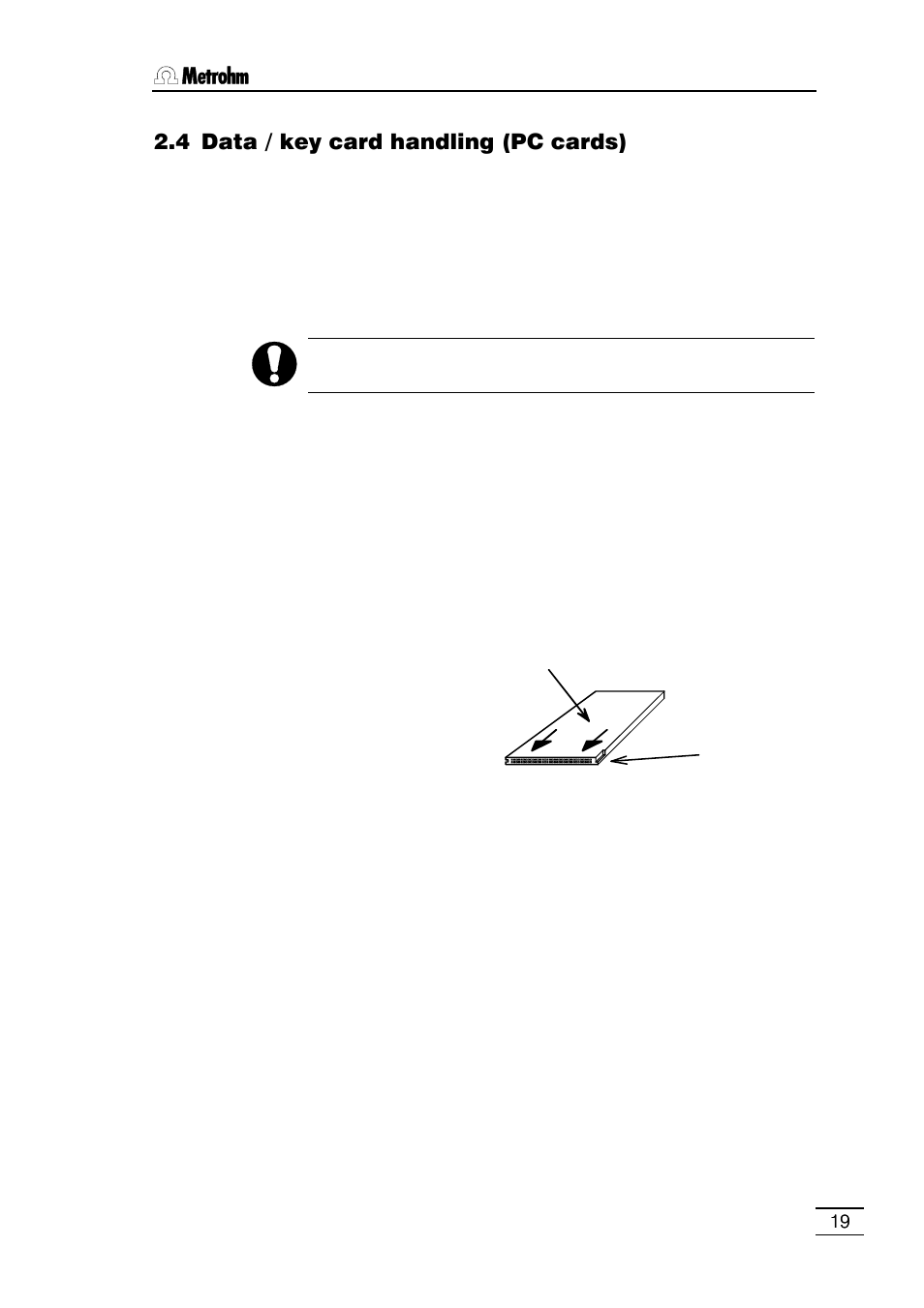 4 data / key card handling (pc cards) | Metrohm 796 Titroprocessor User Manual | Page 25 / 312