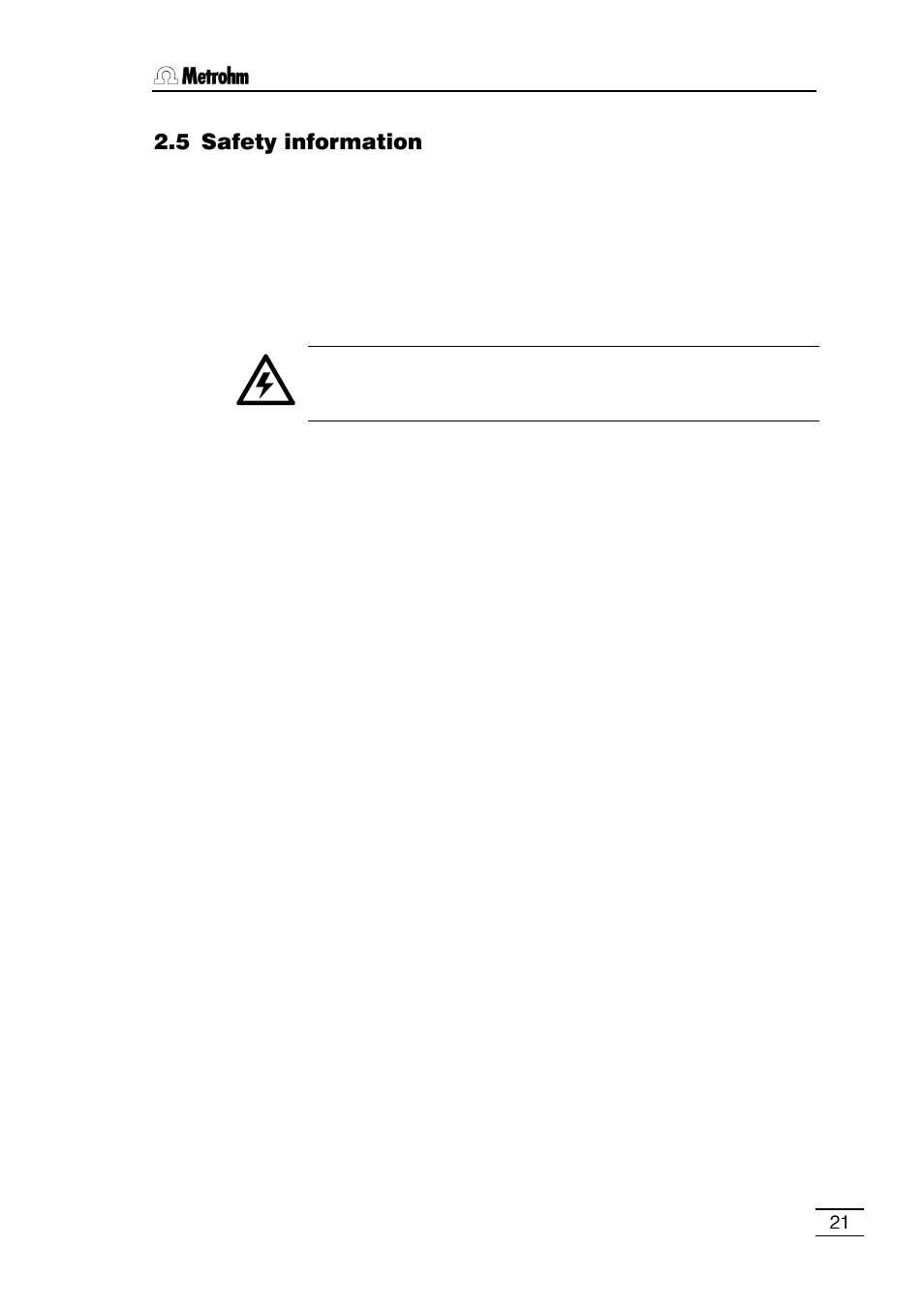 5 safety information | Metrohm 796 Titroprocessor User Manual | Page 27 / 312