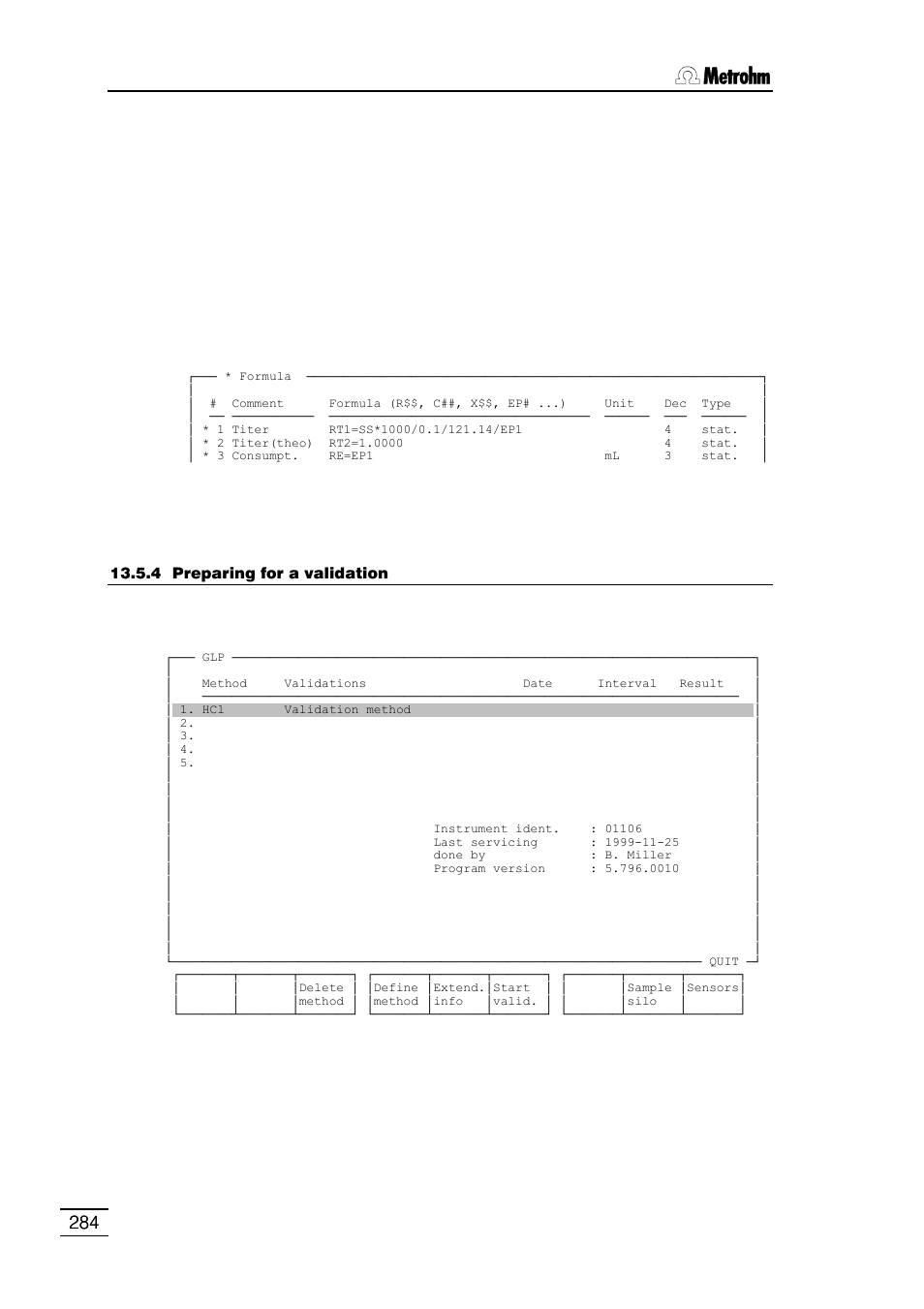 Metrohm 796 Titroprocessor User Manual | Page 290 / 312