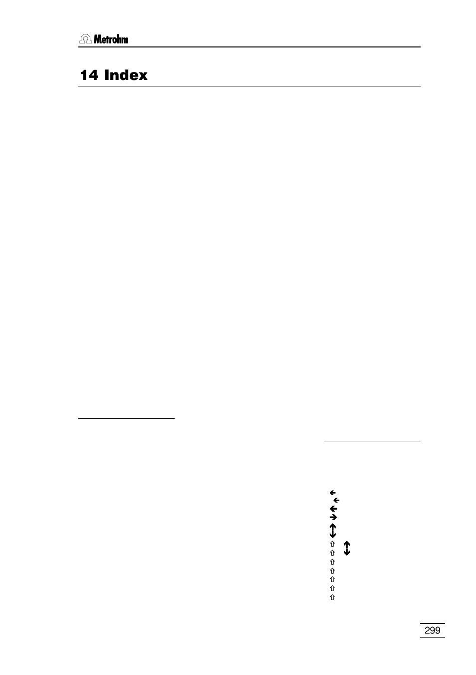 14 index | Metrohm 796 Titroprocessor User Manual | Page 305 / 312