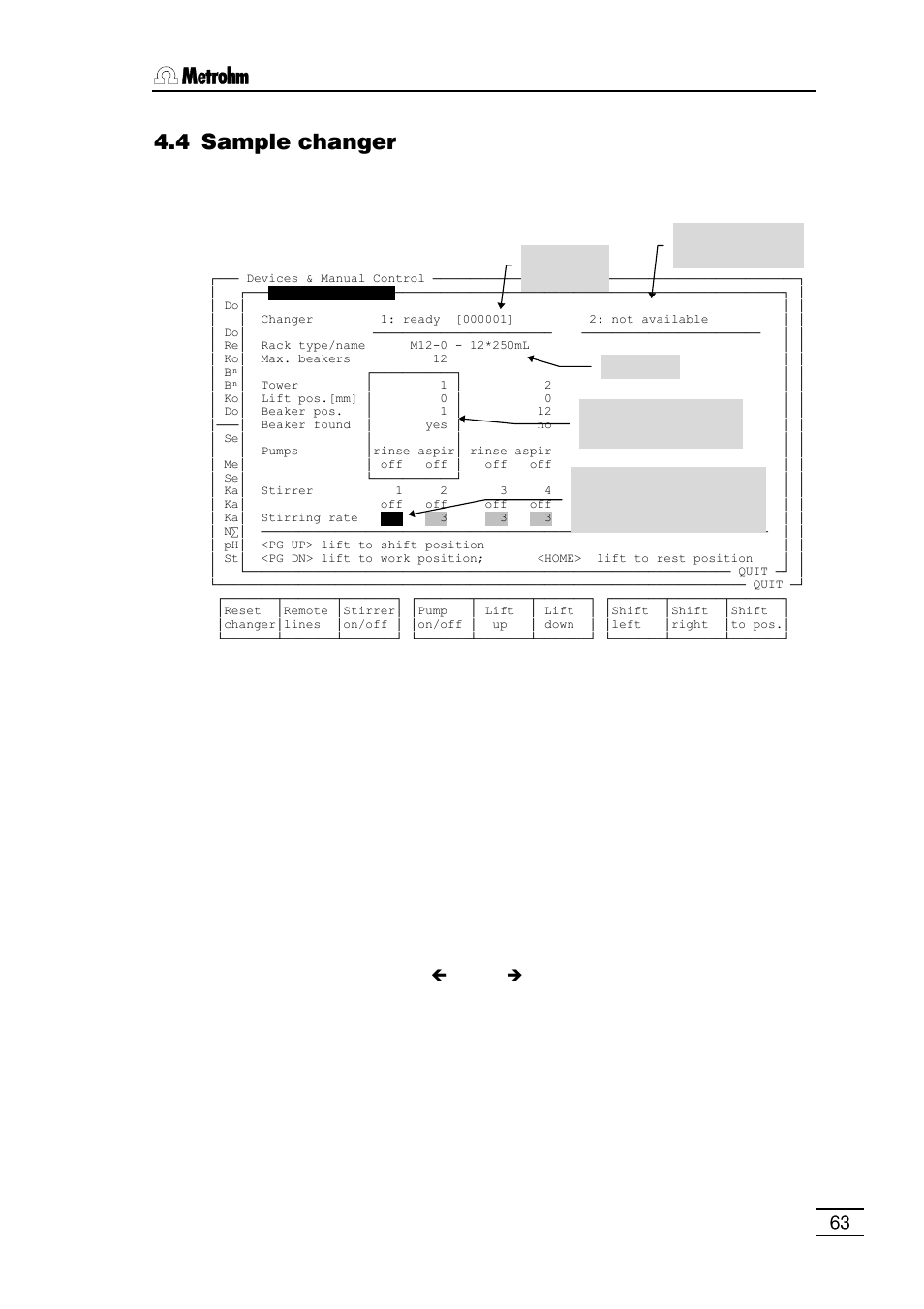 4 sample changer | Metrohm 796 Titroprocessor User Manual | Page 69 / 312