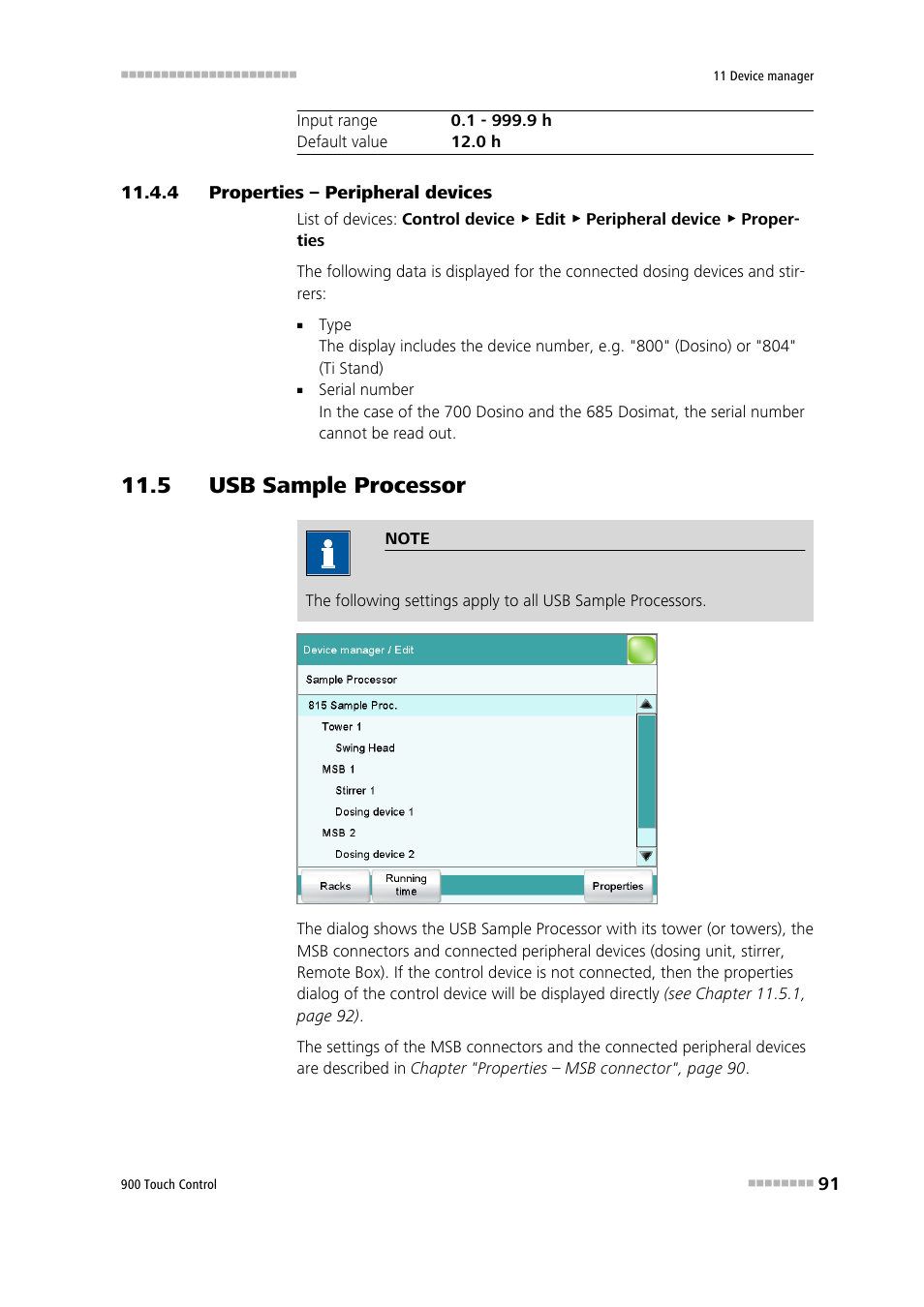 4 properties – peripheral devices, 5 usb sample processor, Properties – peripheral devices | Metrohm 900 Touch Control Manual User Manual | Page 107 / 541