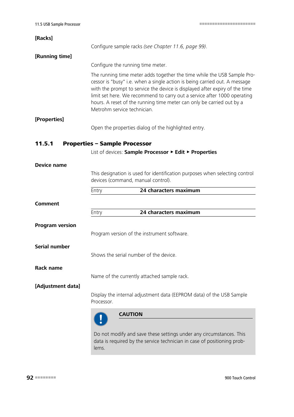 1 properties – sample processor, Properties – sample processor | Metrohm 900 Touch Control Manual User Manual | Page 108 / 541